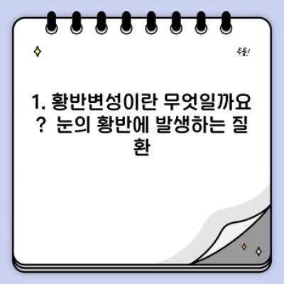 황반변성 완벽 가이드: 증상, 원인, 치료 및 예방법