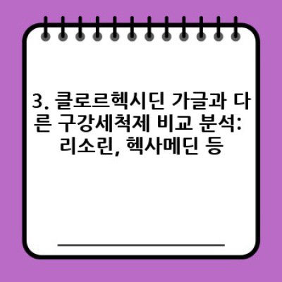 클로르헥시딘 가글: 효과, 부작용, 사용법 총정리 - 다른 구강세척제와 비교분석