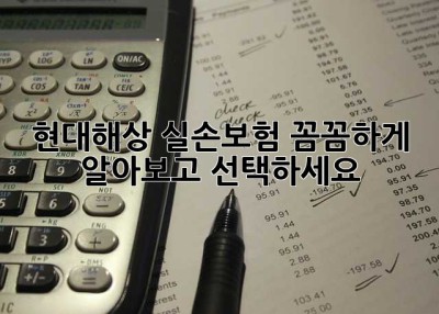 현대해상 실손보험, 꼼꼼하게 알아보고 선택하세요!