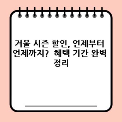 겨울 시즌 할인: 최대 혜택 잡는 스마트 쇼핑 전략 & 주요 브랜드 할인 비교 분석