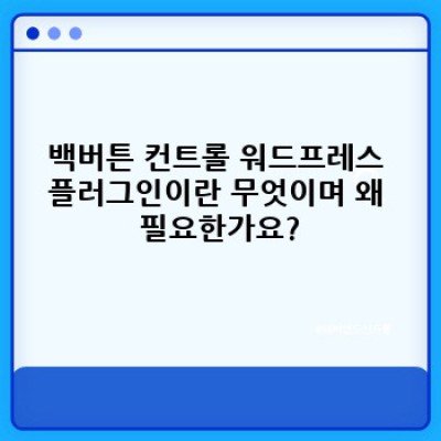 백버튼 컨트롤 워드프레스 플러그인: 전환 후 사용자 만족도 조사 기능으로 플러그인 성능 개선하기